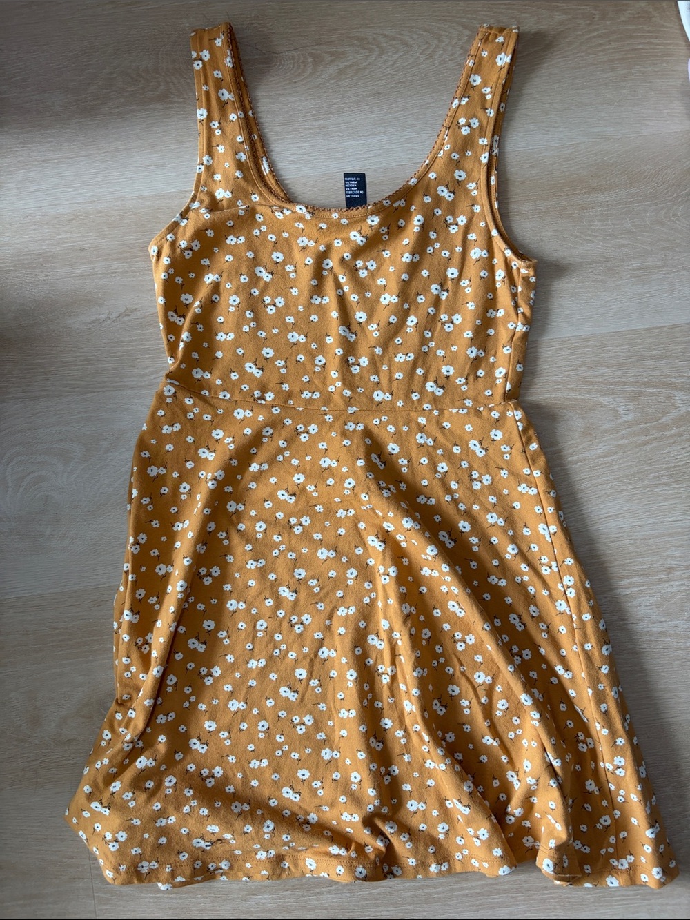 Forever 21 Mustard Yellow Floral Mini Dress